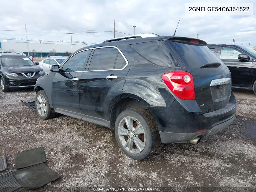 2012 Chevrolet Equinox Ltz VIN: 2GNFLGE54C6364522 Lot: 40671100