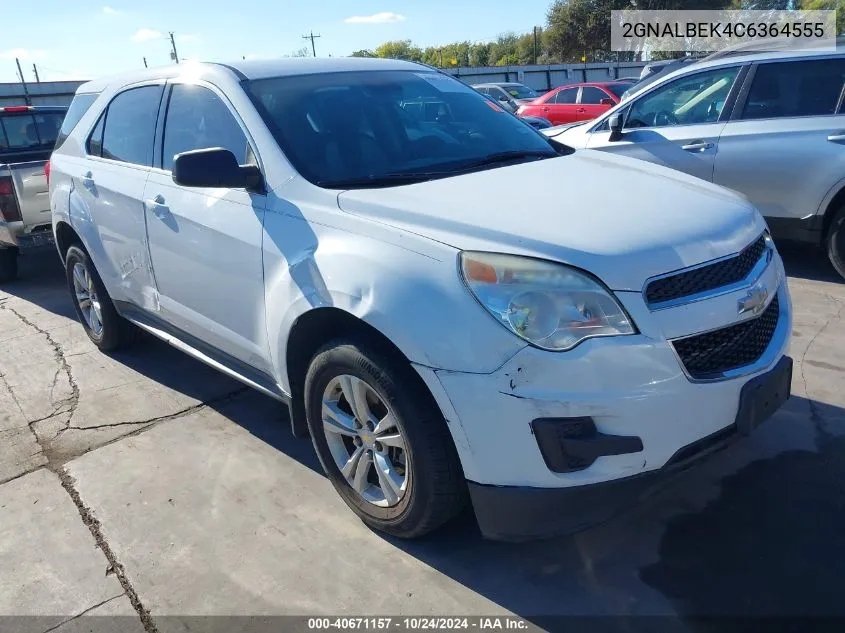 2012 Chevrolet Equinox Ls VIN: 2GNALBEK4C6364555 Lot: 40671157