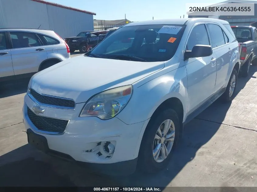 2012 Chevrolet Equinox Ls VIN: 2GNALBEK4C6364555 Lot: 40671157