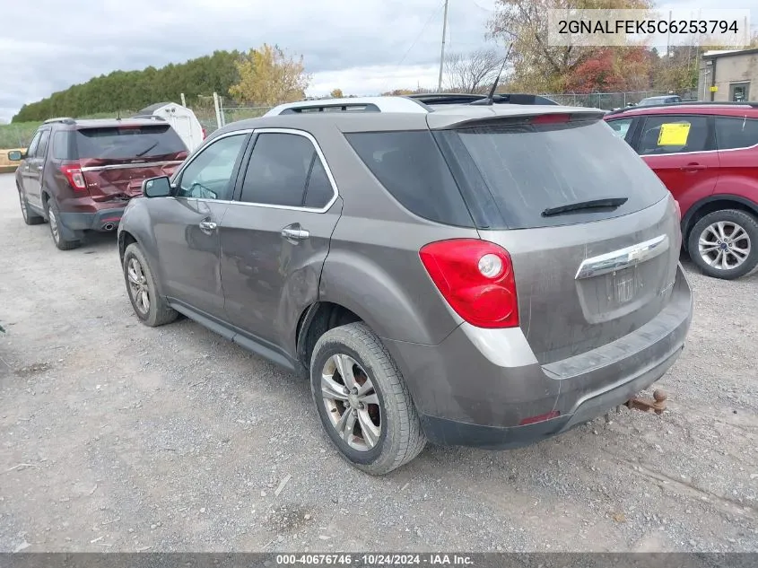 2012 Chevrolet Equinox Ltz VIN: 2GNALFEK5C6253794 Lot: 40676746