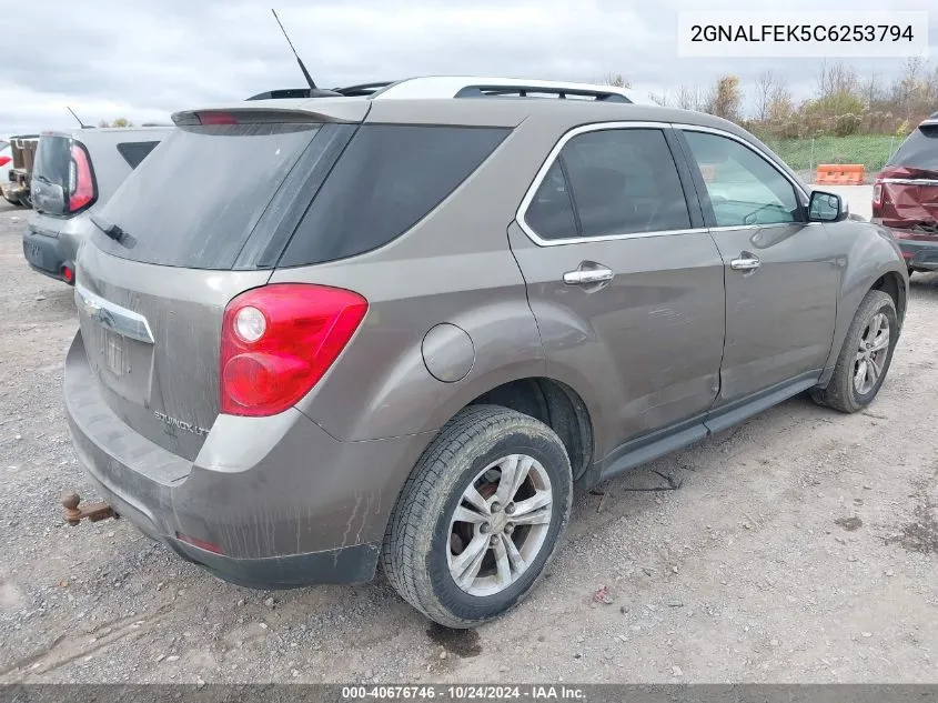 2012 Chevrolet Equinox Ltz VIN: 2GNALFEK5C6253794 Lot: 40676746