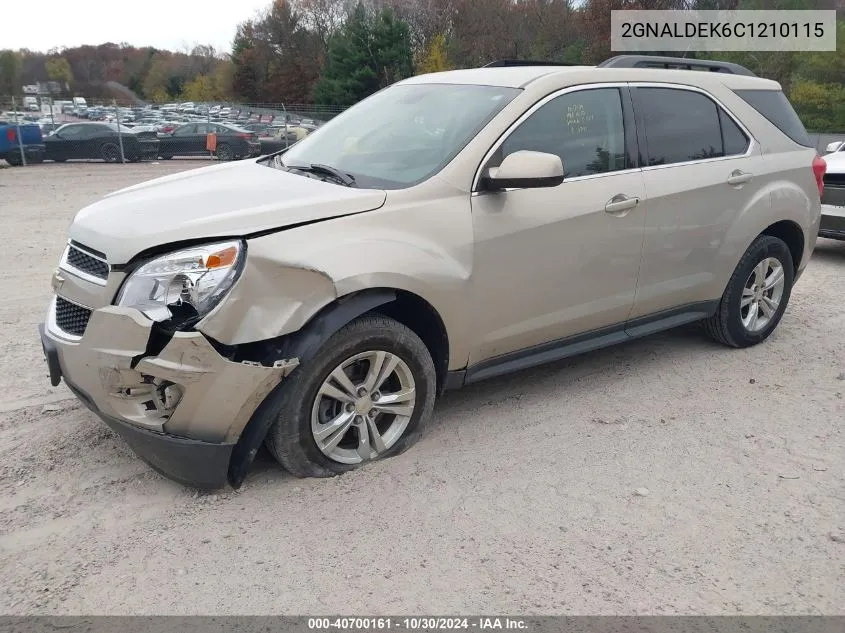 2012 Chevrolet Equinox 1Lt VIN: 2GNALDEK6C1210115 Lot: 40700161