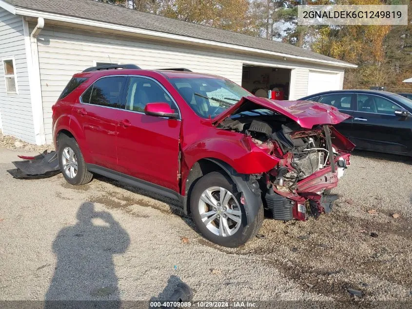 2012 Chevrolet Equinox 1Lt VIN: 2GNALDEK6C1249819 Lot: 40709089