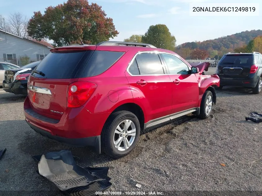 2012 Chevrolet Equinox 1Lt VIN: 2GNALDEK6C1249819 Lot: 40709089