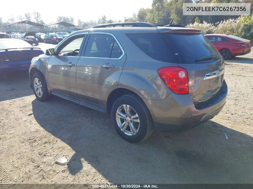 2012 Chevrolet Equinox 1Lt VIN: 2GNFLEEK7C6267356 Lot: 40715484