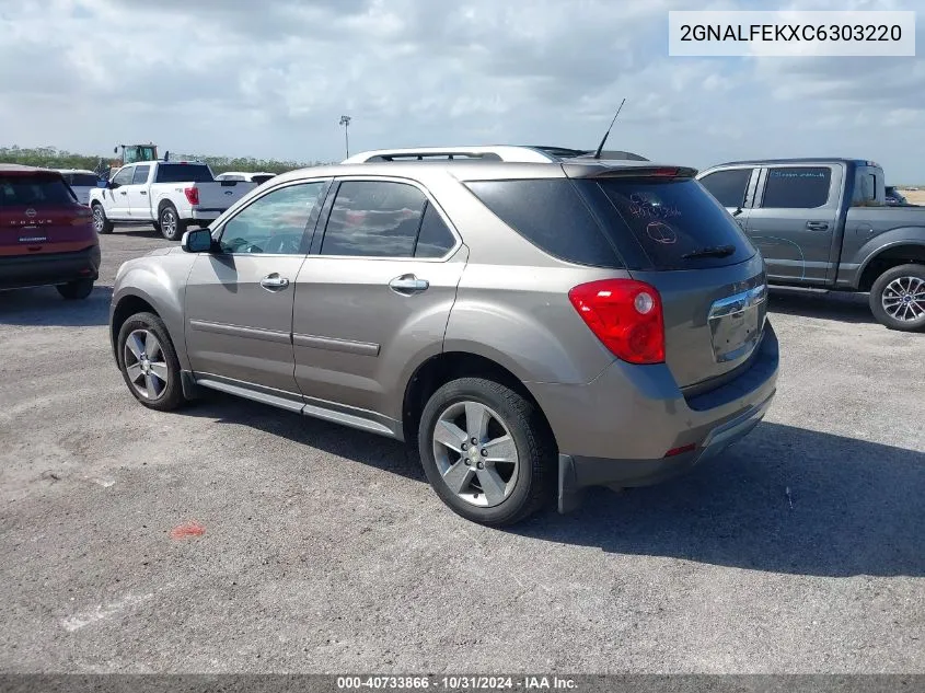 2012 Chevrolet Equinox Ltz VIN: 2GNALFEKXC6303220 Lot: 40733866