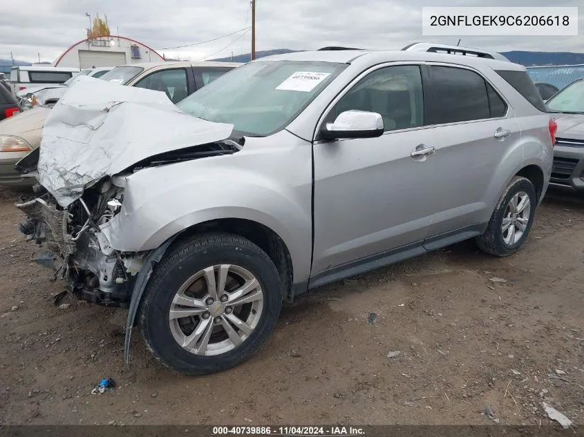 2012 Chevrolet Equinox Ltz VIN: 2GNFLGEK9C6206618 Lot: 40739886