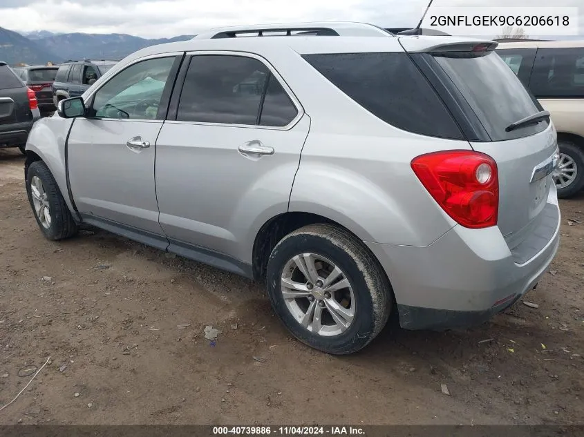 2012 Chevrolet Equinox Ltz VIN: 2GNFLGEK9C6206618 Lot: 40739886