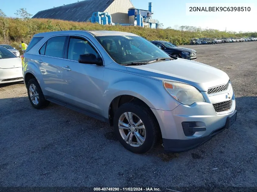 2012 Chevrolet Equinox Ls VIN: 2GNALBEK9C6398510 Lot: 40749290