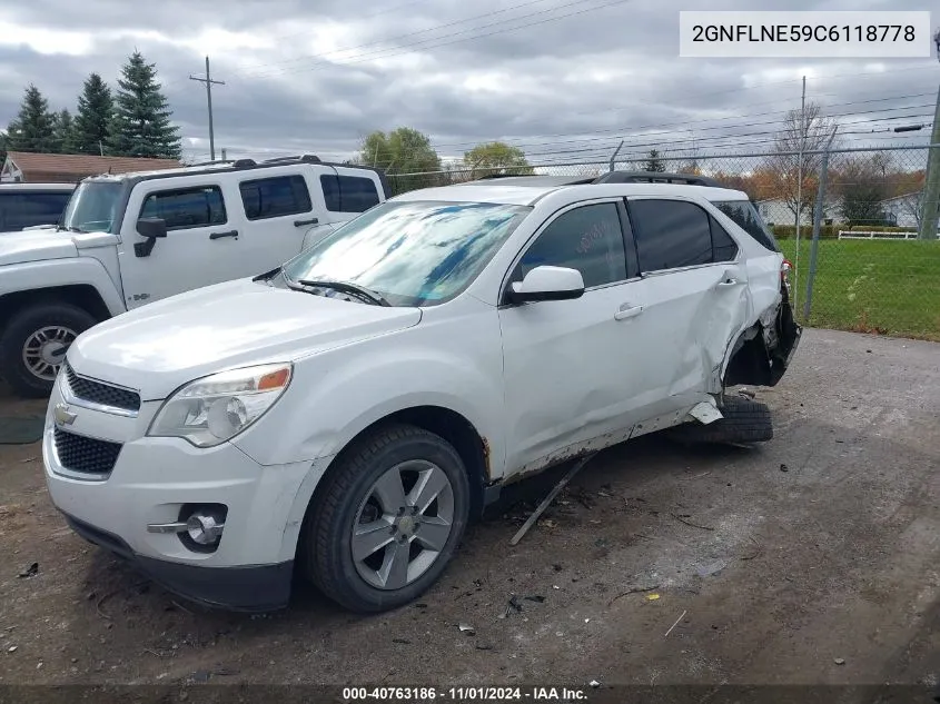 2012 Chevrolet Equinox 2Lt VIN: 2GNFLNE59C6118778 Lot: 40763186