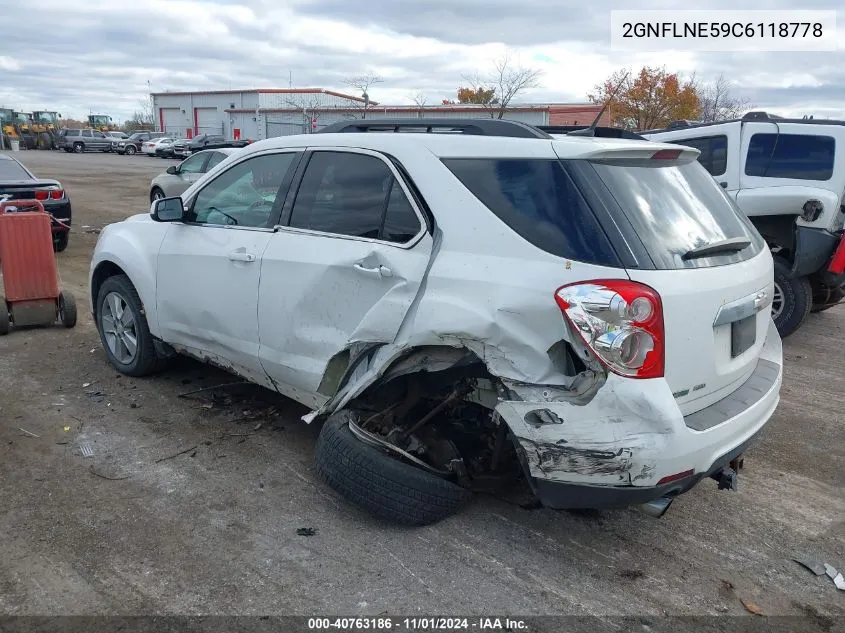 2012 Chevrolet Equinox 2Lt VIN: 2GNFLNE59C6118778 Lot: 40763186