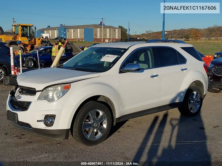 2012 Chevrolet Equinox Ltz VIN: 2GNALFEK1C1167606 Lot: 40807451