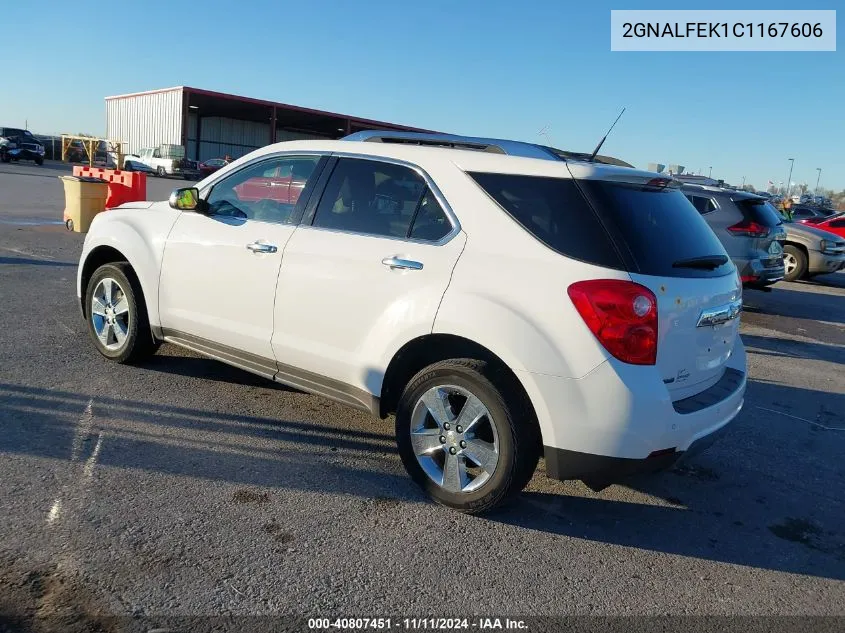 2012 Chevrolet Equinox Ltz VIN: 2GNALFEK1C1167606 Lot: 40807451