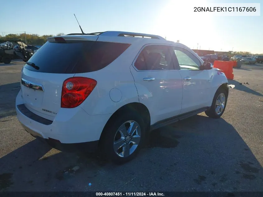 2012 Chevrolet Equinox Ltz VIN: 2GNALFEK1C1167606 Lot: 40807451