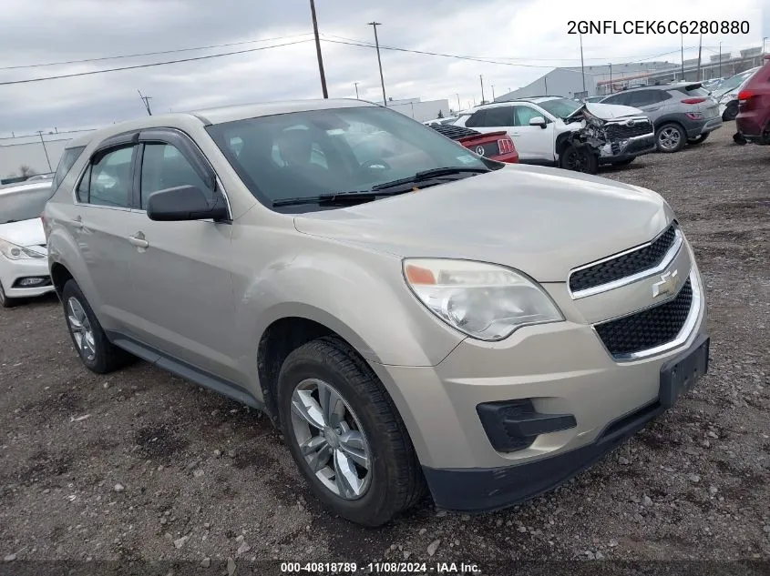 2012 Chevrolet Equinox Ls VIN: 2GNFLCEK6C6280880 Lot: 40818789