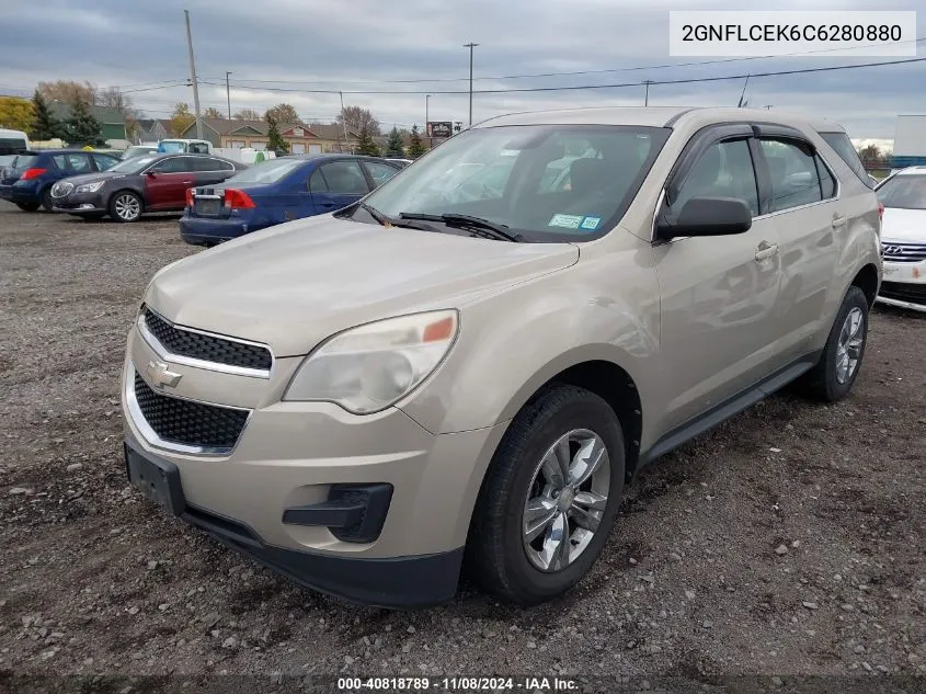 2012 Chevrolet Equinox Ls VIN: 2GNFLCEK6C6280880 Lot: 40818789