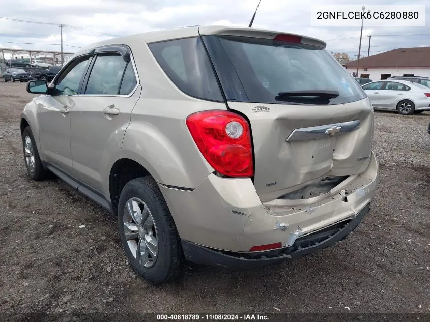 2012 Chevrolet Equinox Ls VIN: 2GNFLCEK6C6280880 Lot: 40818789