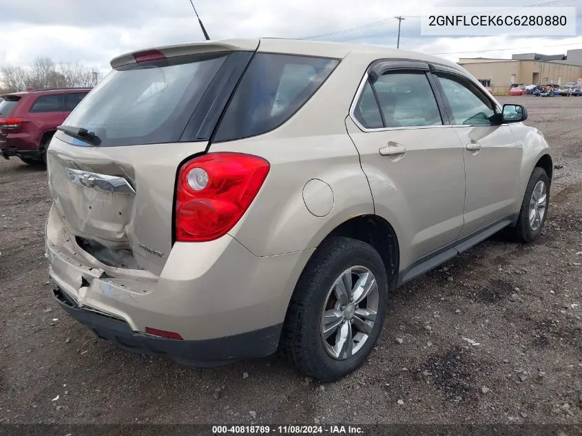 2012 Chevrolet Equinox Ls VIN: 2GNFLCEK6C6280880 Lot: 40818789