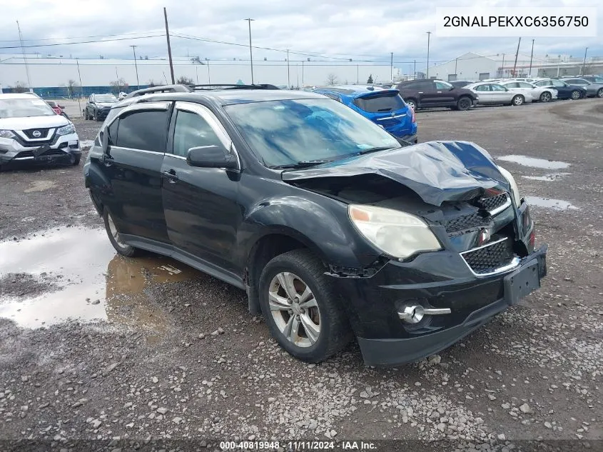 2012 Chevrolet Equinox 2Lt VIN: 2GNALPEKXC6356750 Lot: 40819948