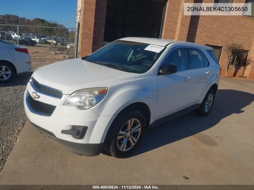 2012 Chevrolet Equinox Ls VIN: 2GNALBEK4C1305650 Lot: 40835624