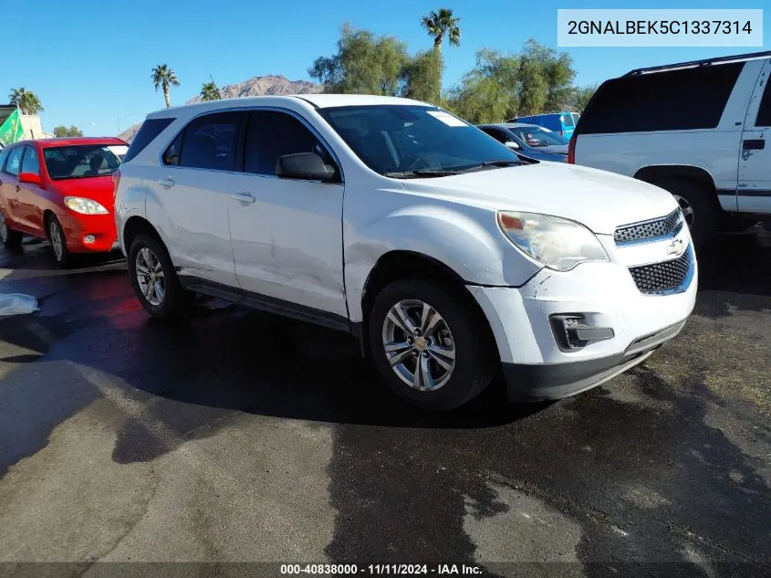 2012 Chevrolet Equinox Ls VIN: 2GNALBEK5C1337314 Lot: 40838000