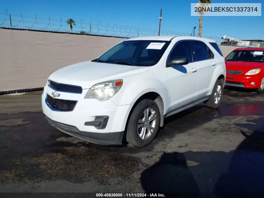 2012 Chevrolet Equinox Ls VIN: 2GNALBEK5C1337314 Lot: 40838000