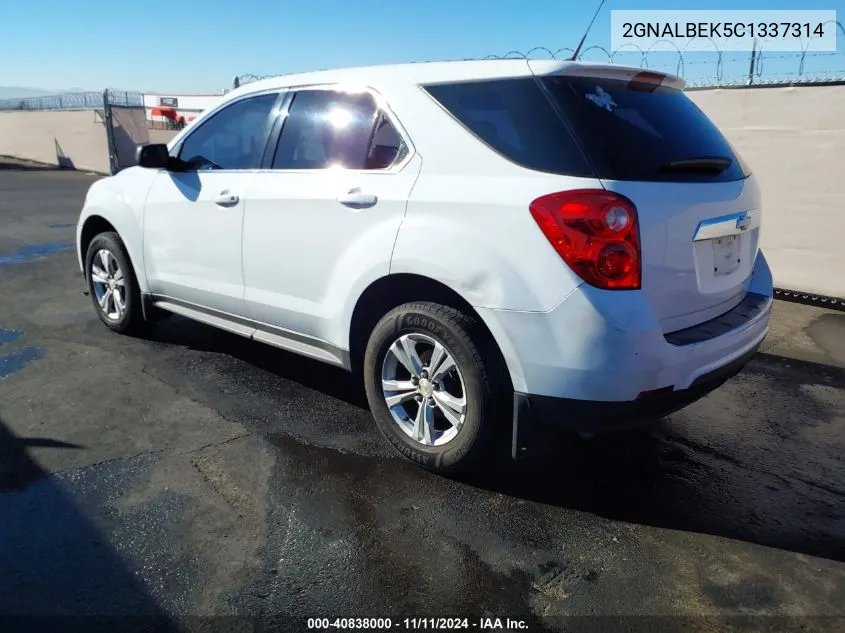 2012 Chevrolet Equinox Ls VIN: 2GNALBEK5C1337314 Lot: 40838000