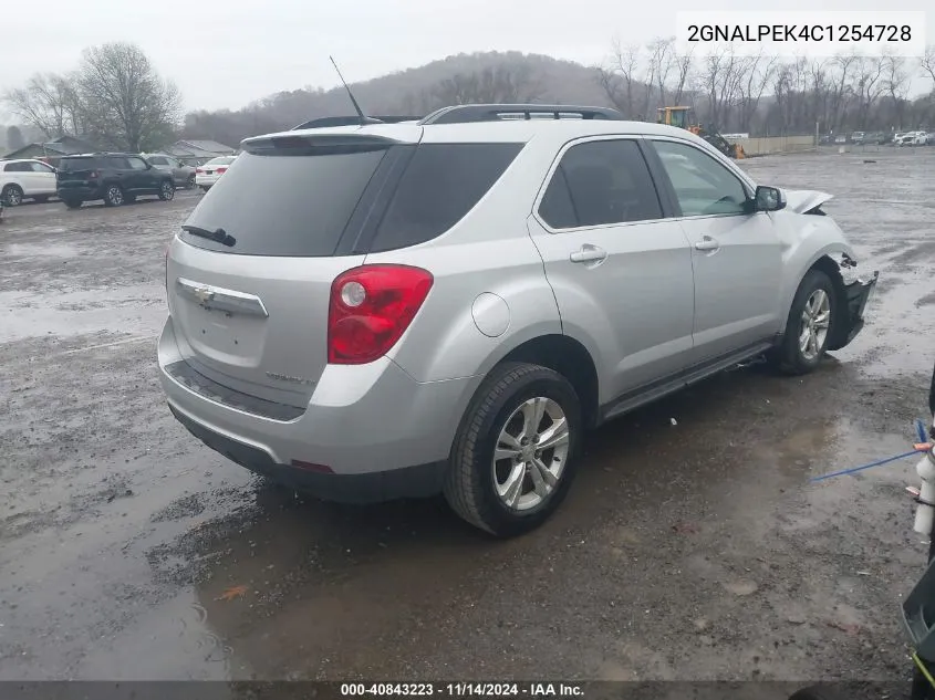 2012 Chevrolet Equinox 2Lt VIN: 2GNALPEK4C1254728 Lot: 40843223