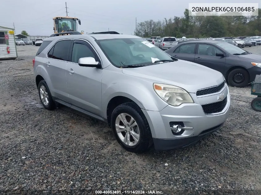 2012 Chevrolet Equinox 2Lt VIN: 2GNALPEK6C6106485 Lot: 40853491