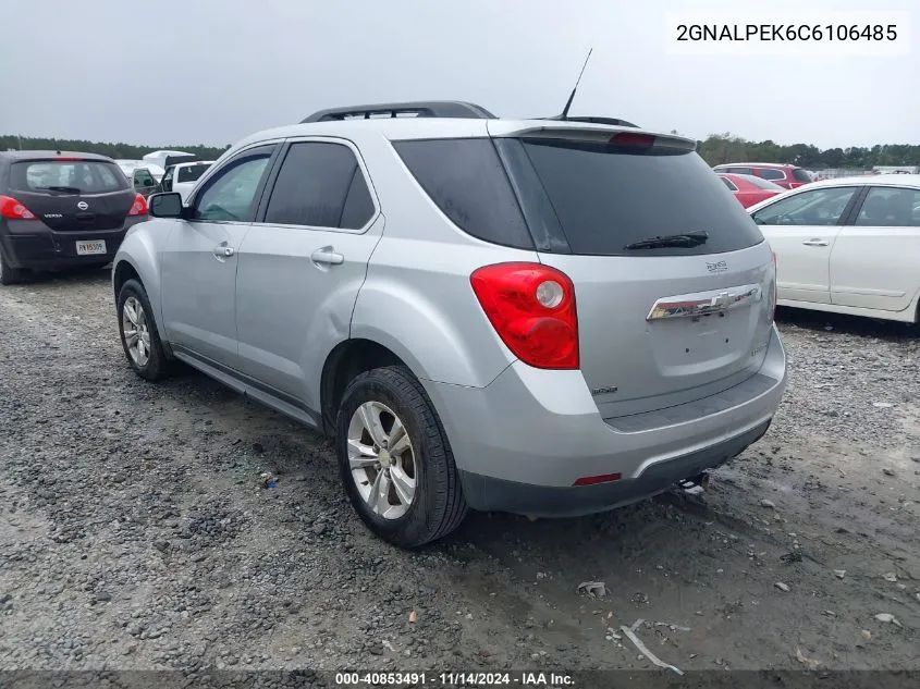 2012 Chevrolet Equinox 2Lt VIN: 2GNALPEK6C6106485 Lot: 40853491