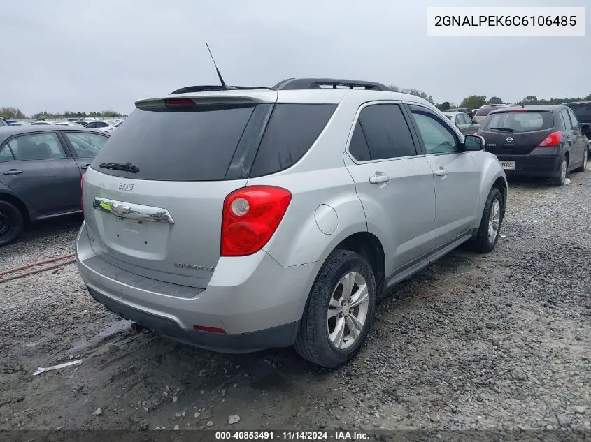 2012 Chevrolet Equinox 2Lt VIN: 2GNALPEK6C6106485 Lot: 40853491