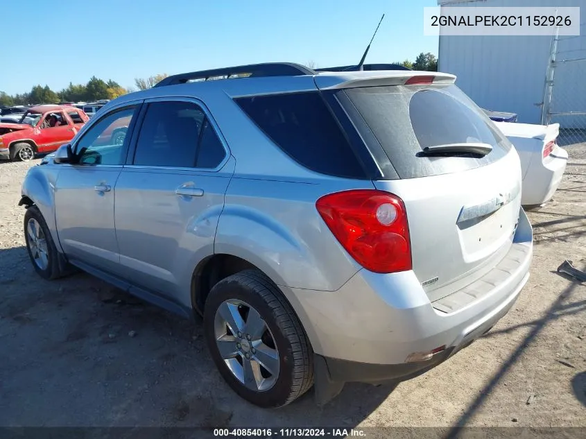 2012 Chevrolet Equinox 2Lt VIN: 2GNALPEK2C1152926 Lot: 40854016