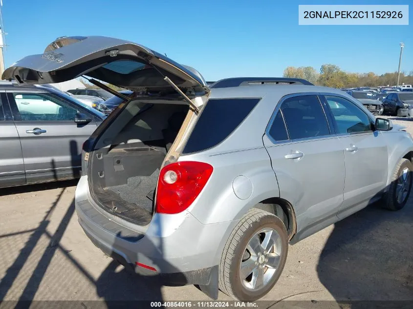 2012 Chevrolet Equinox 2Lt VIN: 2GNALPEK2C1152926 Lot: 40854016