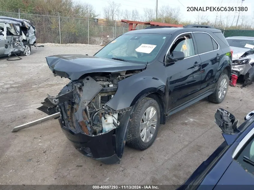 2012 Chevrolet Equinox 2Lt VIN: 2GNALPEK6C6361380 Lot: 40857293