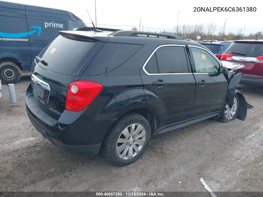 2012 Chevrolet Equinox 2Lt VIN: 2GNALPEK6C6361380 Lot: 40857293