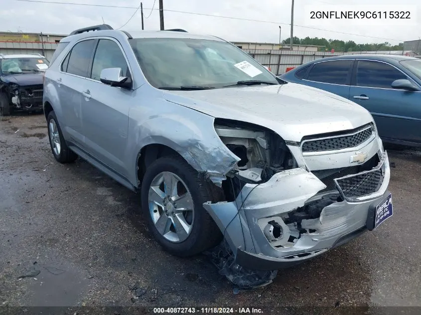 2012 Chevrolet Equinox 2Lt VIN: 2GNFLNEK9C6115322 Lot: 40872743