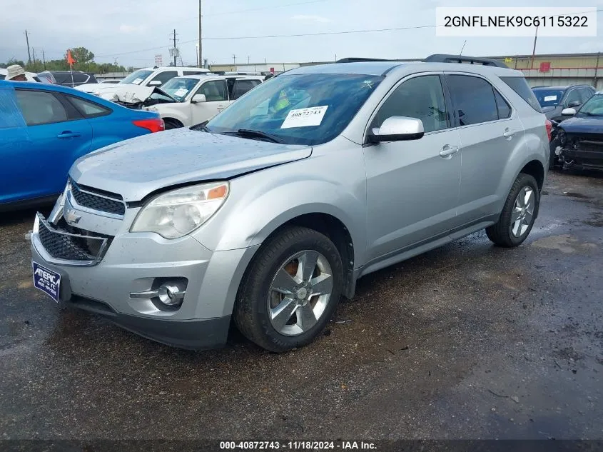 2012 Chevrolet Equinox 2Lt VIN: 2GNFLNEK9C6115322 Lot: 40872743