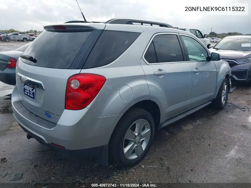 2012 Chevrolet Equinox 2Lt VIN: 2GNFLNEK9C6115322 Lot: 40872743