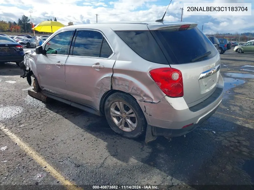 2012 Chevrolet Equinox Ls VIN: 2GNALBEK3C1183704 Lot: 40873882