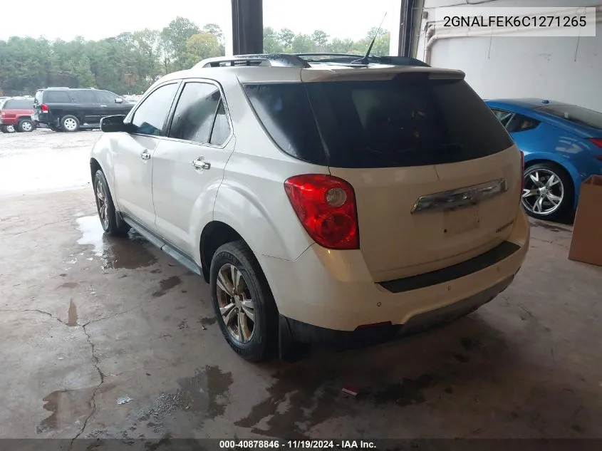 2012 Chevrolet Equinox Ltz VIN: 2GNALFEK6C1271265 Lot: 40878846