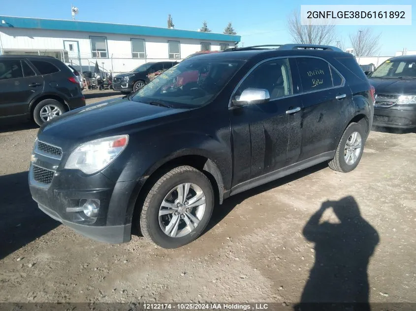 2013 Chevrolet Equinox VIN: 2GNFLGE38D6161892 Lot: 12122174