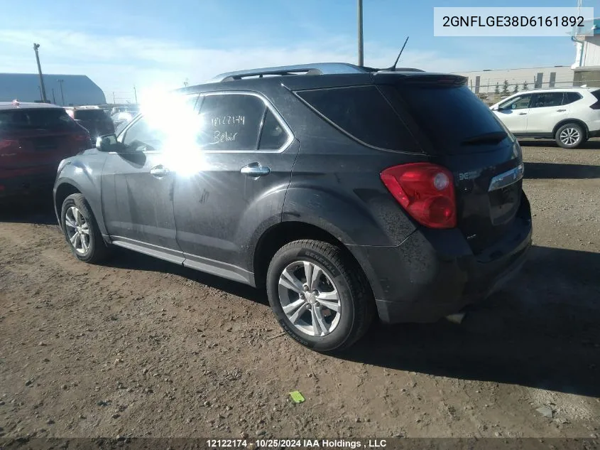 2013 Chevrolet Equinox VIN: 2GNFLGE38D6161892 Lot: 12122174