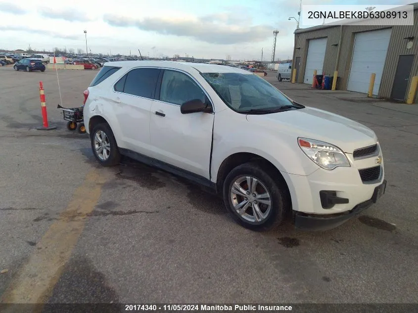 2013 Chevrolet Equinox Ls VIN: 2GNALBEK8D6308913 Lot: 20174340