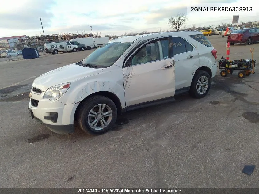 2013 Chevrolet Equinox Ls VIN: 2GNALBEK8D6308913 Lot: 20174340