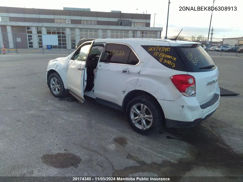 2013 Chevrolet Equinox Ls VIN: 2GNALBEK8D6308913 Lot: 20174340