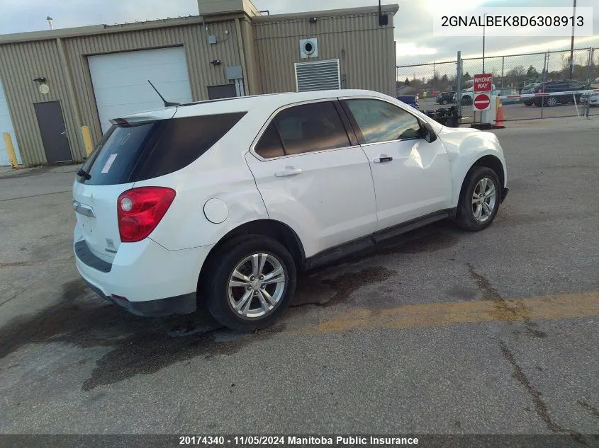 2013 Chevrolet Equinox Ls VIN: 2GNALBEK8D6308913 Lot: 20174340