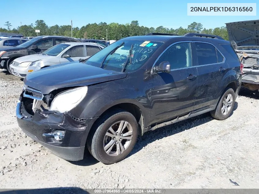 2013 Chevrolet Equinox 2Lt VIN: 2GNALPEK1D6316560 Lot: 37964965