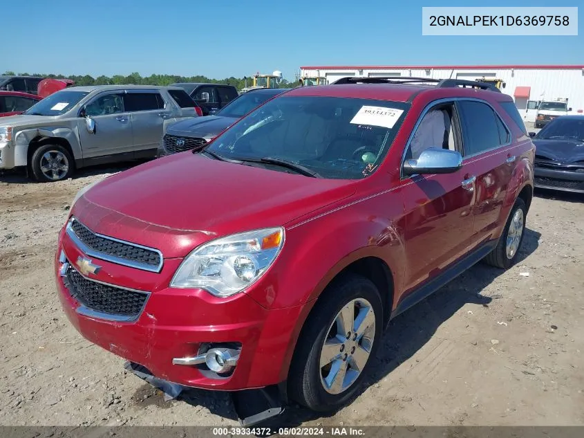 2013 Chevrolet Equinox 2Lt VIN: 2GNALPEK1D6369758 Lot: 39334372