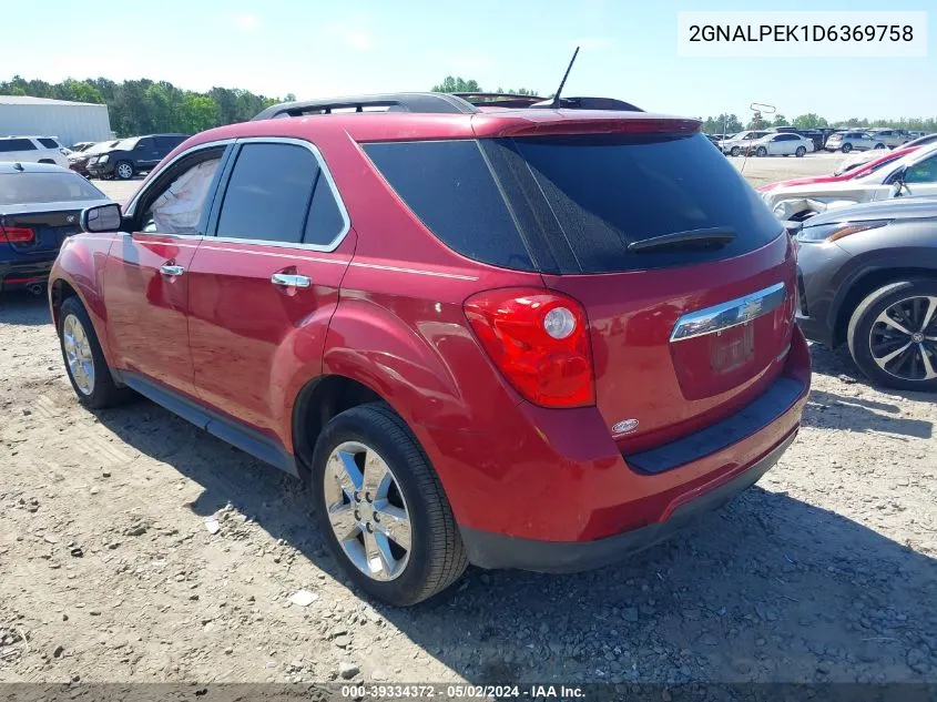 2013 Chevrolet Equinox 2Lt VIN: 2GNALPEK1D6369758 Lot: 39334372