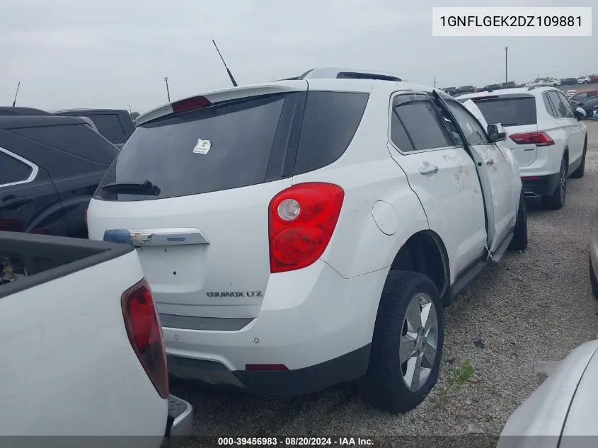 2013 Chevrolet Equinox Ltz VIN: 1GNFLGEK2DZ109881 Lot: 39456983